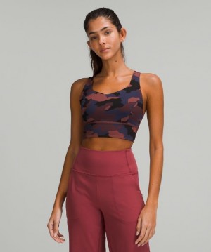 Lululemon Free to Be Serene Bra Longline Light Support, C/D Cup Sport BH Dam Camo Röda Olika Färger | VYAQ-24706