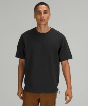 Lululemon French Terry Oversized Short Sleeve Crew Blast Herr Svarta | FZEP-31950