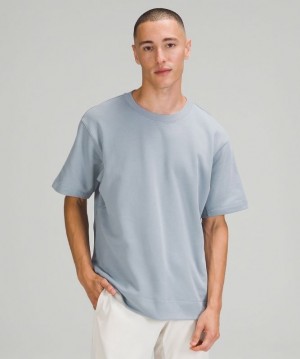 Lululemon French Terry Oversized Short Sleeve Crew Blast Herr Chambray | WUFR-34817