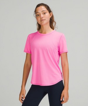 Lululemon High Neck Running and Training T-Shirt Blast Dam Rosa Ljus | YNEU-34965