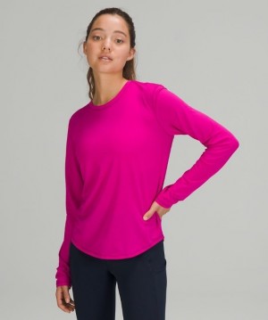 Lululemon High Neck Running and Training Long Sleeve Shirt Blast Dam Ripened Raspberry | IQTY-30986