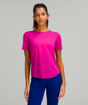 Lululemon High Neck Running and Training T-Shirt Blast Dam Ripened Raspberry | XPYQ-69317