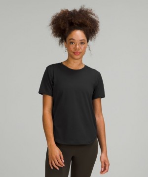 Lululemon High Neck Running and Training T-Shirt Blast Dam Svarta | WYNO-51329