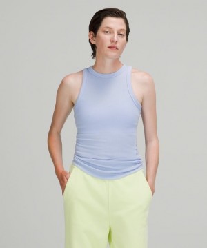 Lululemon Hold Tight Crewneck Tank Top Blast Dam Blå Beige | EWSI-56741