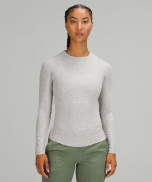 Lululemon Hold Tight Long Sleeve Blast Dam Ljusgrå | CMDZ-25701
