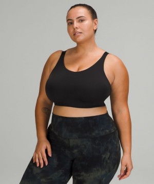 Lululemon In Alignment Bra D-G Sport BH Dam Svarta | OQSR-52197