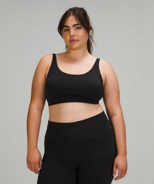 Lululemon In Alignment Straight Strap Bra Light Support, C/D Cup Sport BH Dam Svarta | UWIP-07584