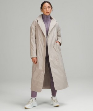 Lululemon Insulated Trench Jackor Dam Beige | ZKTG-17806
