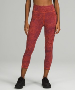 Lululemon Invigorate HR Crop 23 Leggings Dam Orange | ZCRQ-25643