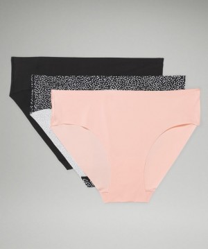 Lululemon InvisiWear Mid-Rise Bikini Underwear 3 Pack Underkläder Dam Svarta Rosa Vita Svarta | HJVK-37208