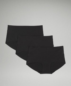 Lululemon InvisiWear Mid Rise Boyshort Underwear 3 Pack Underkläder Dam Svarta | BWHN-07893