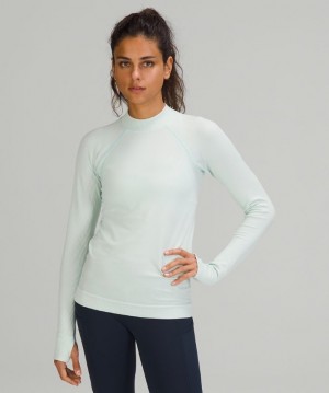 Lululemon Keep the Heat Long Sleeve Blast Dam Mintgröna | EQMT-89207