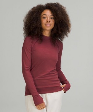 Lululemon Keep the Heat Long Sleeve Blast Dam Vinröda | DASZ-62918