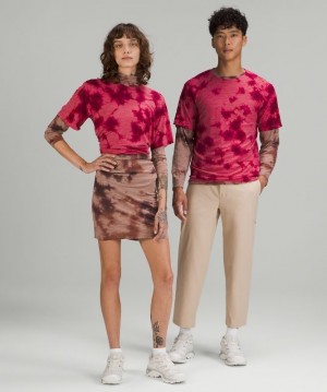 Lululemon Lab Wool-Blend Tie Dye T-Shirt Blast Herr Rosa | VNPM-91487