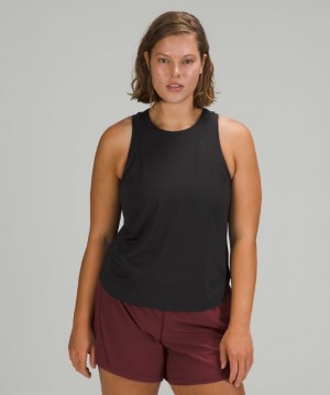 Lululemon Lightweight Run Kit Tank Top Blast Dam Svarta | OMVC-59840