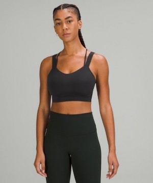 Lululemon Like a Cloud Longline Bra Light Support Sport BH Dam Svarta | XETN-10645