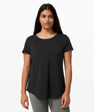 Lululemon Love Crew Short Sleeve T-Shirt Lightweight Blast Dam Svarta | QIER-34761