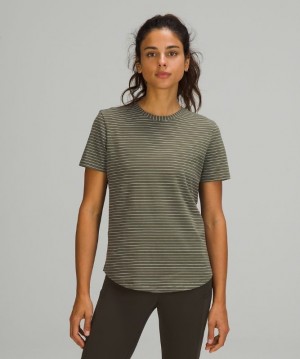 Lululemon Love Crew Short Sleeve T-Shirt Blast Dam Olivgröna Vita | ODUV-61823
