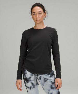Lululemon Love Long Sleeve Blast Dam Svarta | KQGC-75036
