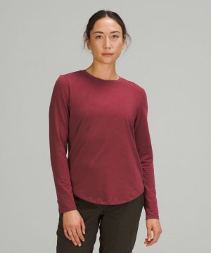 Lululemon Love Long Sleeve Shirt Blast Dam Vinröda | ULMR-81567