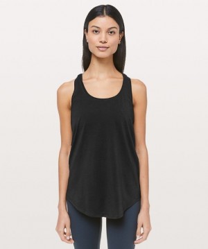 Lululemon Love Tank Pleated Blast Dam Svarta | GRNB-19436