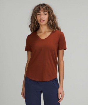 Lululemon Love V-Neck T-Shirt Blast Dam Bruna | YOME-92106