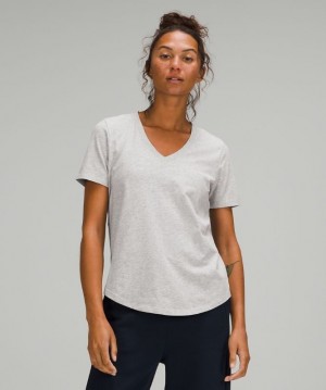 Lululemon Love V-Neck T-Shirt Blast Dam Ljusgrå | HKXY-70638