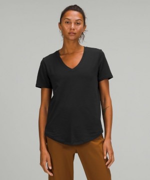 Lululemon Love V-Neck T-Shirt Blast Dam Svarta | OXHJ-36819