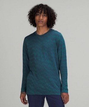Lululemon Metal Vent Breathe LS Blast Herr Half Tone Night Sea | XNMF-17524