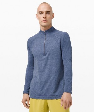 Lululemon Metal Vent Tech 1/2 Zip 2.0 Blast Herr Grå Blå | CLMK-89032