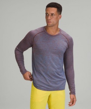 Lululemon Metal Vent Tech LS 2.0 Blast Herr Bruna Blå | EYVN-82905