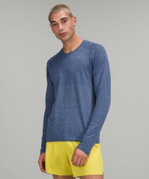 Lululemon Metal Vent Tech Long Sleeve 2.0 Blast Herr Grå Blå | OZWN-71962
