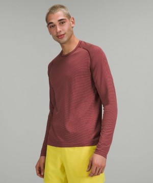 Lululemon Metal Vent Tech Long Sleeve 2.0 Blast Herr Gula Vinröda | XKVH-10685