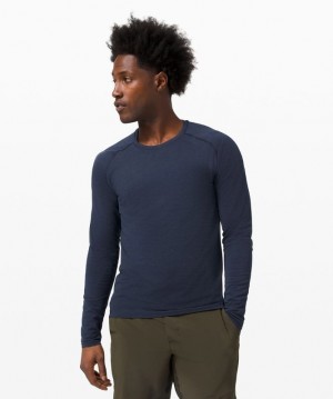 Lululemon Metal Vent Tech Long Sleeve 2.0 Blast Herr Blå Marinblå | TBJX-87950