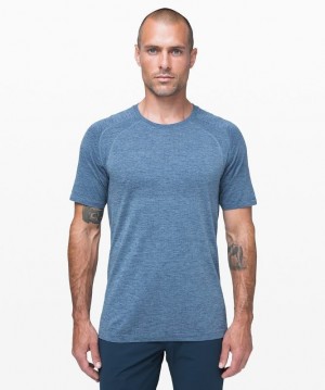 Lululemon Metal Vent Tech Short Sleeve Shirt 2.0 Blast Herr Grå Blå | RTCO-85309