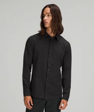 Lululemon New Venture Long Sleeve Shirt Blast Herr Svarta | HXVA-54376