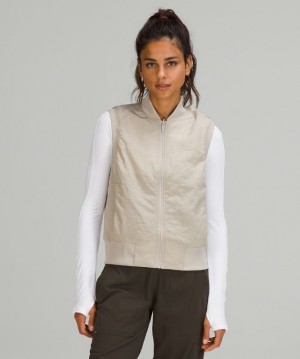 Lululemon Non-Stop Bomber Vest Jackor Dam Beige | BGYW-38579