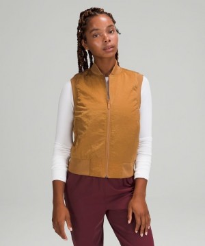 Lululemon Non-Stop Bomber Vest Reversible Jackor Dam Beige | CKDE-46921