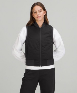 Lululemon Non-Stop Bomber Vest Reversible Jackor Dam Svarta | VUOM-75948