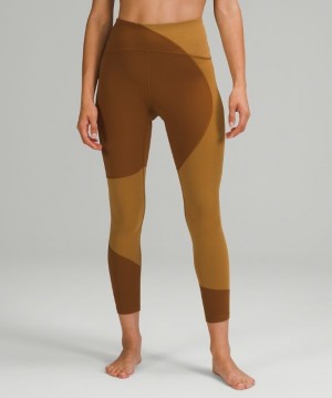 Lululemon Nulu Colour Block High-Rise Tight 25 Leggings Dam Koppar Bruna Beige | UYND-79254