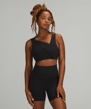 Lululemon Nulu Cross-Front Yoga Bra Light Support Sport BH Dam Svarta | YLEJ-46097
