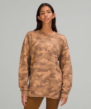 Lululemon Perfectly Oversized Crew Tröjor Dam Camo Beige Olika Färger | IKPY-49108