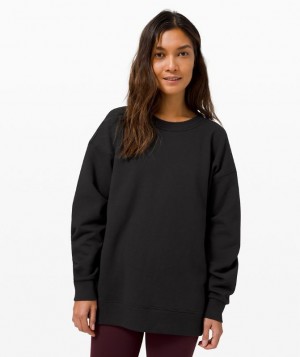 Lululemon Perfectly Oversized Crew Tröjor Dam Svarta | BWAZ-20475