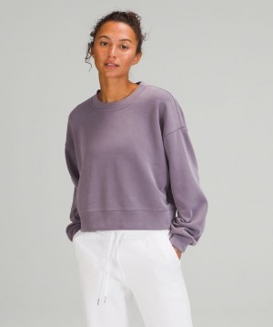 Lululemon Perfectly Oversized Cropped Crew Softstreme Tröjor Dam Lavendel | SCGQ-53164