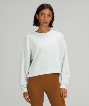 Lululemon Perfectly Oversized Cropped Crew Softstreme Tröjor Dam Ocean Air | XWZI-23107
