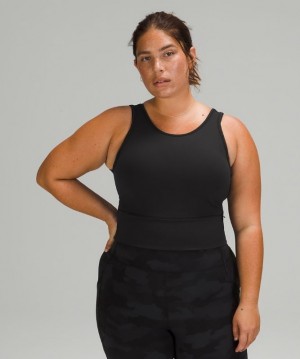 Lululemon Power Pivot Tank Top Everlux Blast Dam Svarta | QBJW-23679