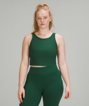 Lululemon Power Pivot Tank Top Rib Blast Dam Gröna | NSQW-02976