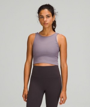 Lululemon Power Pivot Tank Top Rib Blast Dam Lavendel | IUKF-35980