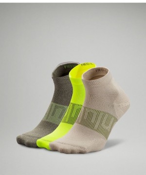 Lululemon Power Stride Ankle Sock 3P Strumpor Accessories Beige Gula Olivgröna | DOUQ-85790