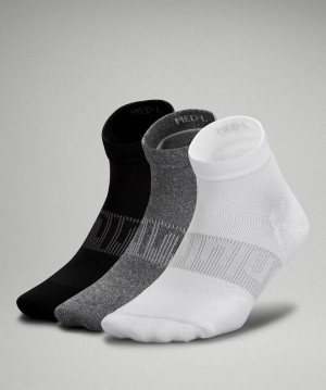 Lululemon Power Stride Ankle Sock 3 Pack Strumpor Accessories Vita Grå Svarta | LWVT-69457